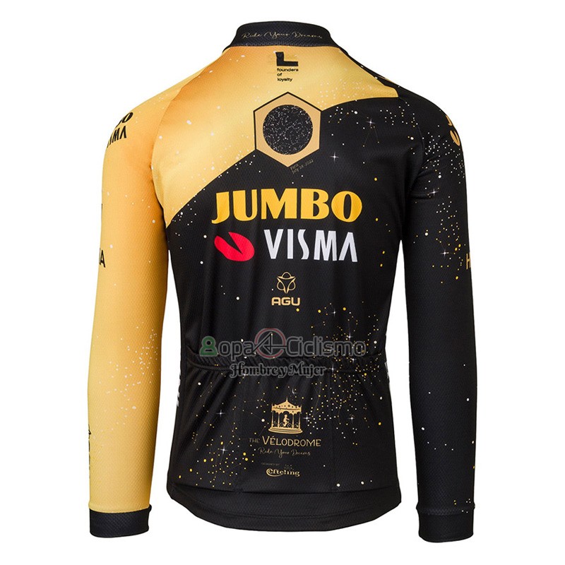 Jumbo Visma Ropa Ciclismo Culotte Largo 2023 Mangas Largas Profundo Negro
